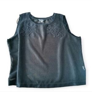 Black floral embroidery mesh